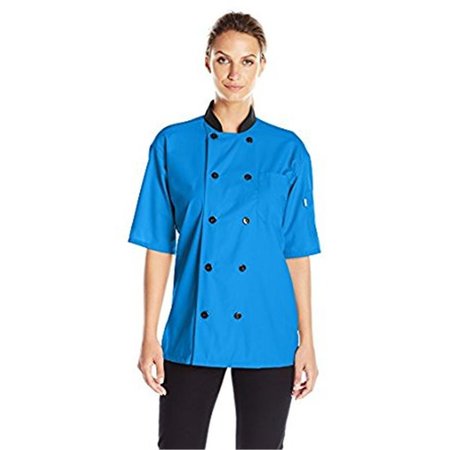 CHARLOTTE MADISON Uncommon Threads Womens Havana Chef Coat SS Mesh, Cobalt - 4XL CH2054888